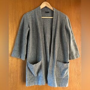Ann Taylor Factory Charcoal Open-Front Cardigan